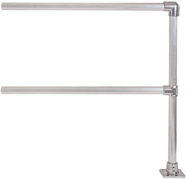 Hollaender - 4' Long x 6-1/2" High, Aluminum Extension Railing - 1.9" Pipe, Includes Sub Assembled Post, 2 Horizontal Rails, Bag with 1 Flange, Instructions, Assembly Tool - Industrial Tool & Supply