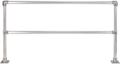 Hollaender - 8' Long x 42" High, Aluminum Straight Railing - 1.9" Pipe, Includes 2 Sub Assembled Posts, 2 Horizontal Rails, Bag with 2 Flanges, Instructions, Assembly Tool - Industrial Tool & Supply