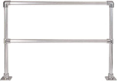 Hollaender - 6' Long x 6-1/2" High, Aluminum Straight Railing - 1.9" Pipe, Includes 2 Sub Assembled Posts, 2 Horizontal Rails, Bag with 2 Flanges, Instructions, Assembly Tool - Industrial Tool & Supply