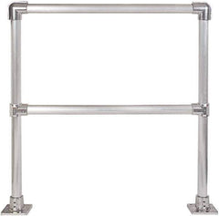 Hollaender - 4' Long x 42" High, Aluminum Straight Railing - 1.9" Pipe, Includes 2 Sub Assembled Posts, 2 Horizontal Rails, Bag with 2 Flanges, Instructions, Assembly Tool - Industrial Tool & Supply