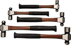 Paramount - 5 Piece, 1/2, 3/4, 1, 1-1/2, 2 Lb Head Weight, Ball Pein Hammer Set - 11-1/2, 12-1/2, 14-1/2, 15" OAL, Fiberglass Handles, Ball Pein - Industrial Tool & Supply