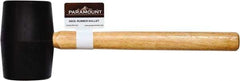 Paramount - 2 Lb Head Rubber Mallet - 15-13/32" OAL, Wood Handle - Industrial Tool & Supply