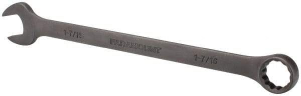 Paramount - 1-7/16" 12 Point Offset Combination Wrench - 15° Offset Angle, 19-1/2" OAL, Chrome Vanadium Steel, Black Finish - Industrial Tool & Supply