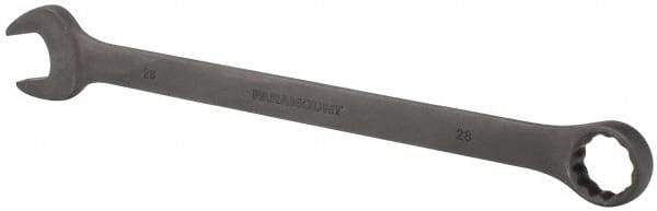 Paramount - 28mm 12 Point Offset Combination Wrench - 15° Offset Angle, 15-1/2" OAL, Chrome Vanadium Steel, Black Finish - Industrial Tool & Supply
