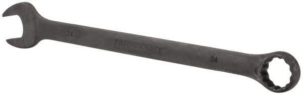 Paramount - 24mm 12 Point Offset Combination Wrench - 15° Offset Angle, 12-15/32" OAL, Chrome Vanadium Steel, Black Finish - Industrial Tool & Supply