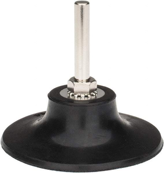 Tru-Maxx - 3" Diam Quick-Change Type R Disc Backing Pad - 1/4" Shank Diam, Medium Density, 20,000 RPM, Quick-Lok Compatible - Industrial Tool & Supply