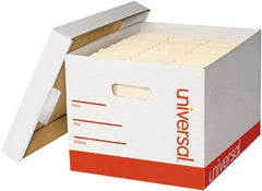 UNIVERSAL - 1 Compartment, 12 Inch Wide x 15 Inch Deep x 10 Inch High, File Storage Box - Paper, White - Industrial Tool & Supply