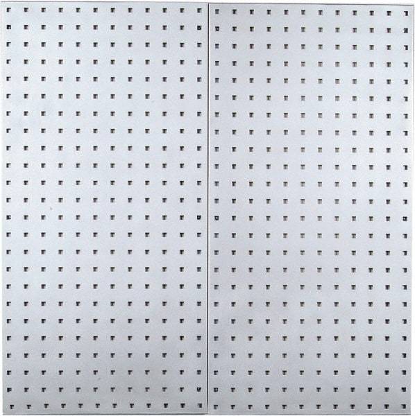 Triton - 18" Wide x 36" High Peg Board Storage Board - 2 Panels, Stainless Steel, Silver - Industrial Tool & Supply
