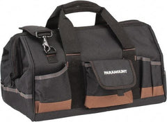 Paramount - 31 Pocket Black & Brown Polyester Tool Bag - 18" Wide x 11" Deep x 12" High - Industrial Tool & Supply