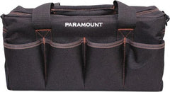 Paramount - 16 Pocket Black & Brown Polyester Tool Bag - 14" Wide x 5-1/2" Deep x 6" High - Industrial Tool & Supply