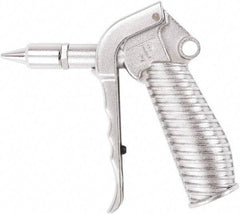 Value Collection - 230 Max psi Quiet Safety Nozzle Pistol Grip Blow Gun - 1/4 NPT Inlet, Chrome Plated Aluminum - Industrial Tool & Supply