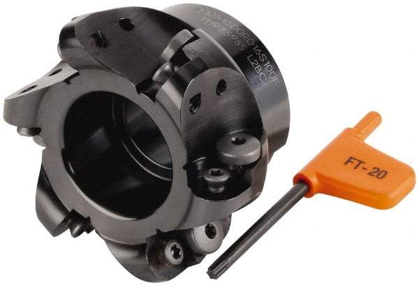 Kennametal - 76.2mm Cut Diam, 8mm Max Depth, 1" Arbor Hole, 6 Inserts, RD.. 1604... Insert Style, Indexable Copy Face Mill - KDM300 Cutter Style, 50.04mm High, Series KDM - Industrial Tool & Supply