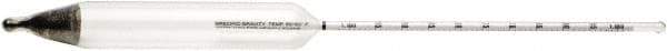 H-B Instruments - 330mm Long, Steel Specific Gravity Hydrometer - 1.05/1.10 Specific Gravity - Industrial Tool & Supply