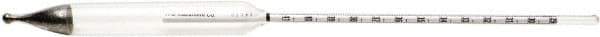H-B Instruments - 305mm Long, Steel Baume Heavy Hydrometer - 0.1 Graduation, 0/12 Baume Range - Industrial Tool & Supply
