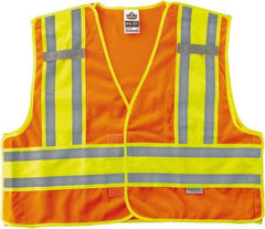 Ergodyne - Size S/M High Visibility Orange Mesh/Solid Breakaway Vest - 36 to 44" Chest, ANSI/ISEA 107, Hook & Loop Closure, 1 Pocket, Polyester - Industrial Tool & Supply