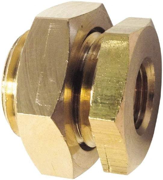 Legris - 1/8 Male Thread x 1/8 Female Thread, Brass Industrial Pipe Male/Female Bulkhead - FBSPP x MBSPP, 3,626 psi - Industrial Tool & Supply