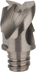 Iscar - MM EA Grade IC08 Carbide End Milling Tip Insert - Uncoated, 3 Flutes, 12.7mm Cutting Diam, 8mm Depth of Cut, 16.5mm Extension, 3/32" Cnr Rad, 45° Helix - Industrial Tool & Supply