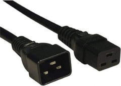 Tripp-Lite - 6', 12/3 Gauge/Conductors, Black Indoor Replacement Cord - 0 Receptacles, 20 Amps, 120 VAC, UL SJT, NEMA IEC-320 - Industrial Tool & Supply