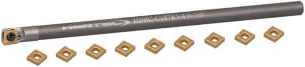 Hertel - 0.208" Min Diam Smallest Bar, 0.208" Min Diam Largest Bar, Carbide Indexable Boring Bar Set - CD.. Insert, HBBQ Toolholder, 1-7/8" Max Bore Depth, Through Coolant - Industrial Tool & Supply