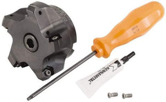 Kennametal - 3" Cut Diam, 1" Arbor Hole, 3.23mm Max Depth of Cut, 45° Indexable Chamfer & Angle Face Mill - 5 Inserts, HNGJ 0604... Insert, Right Hand Cut, 5 Flutes, Through Coolant, Series Dodeka Mini - Industrial Tool & Supply
