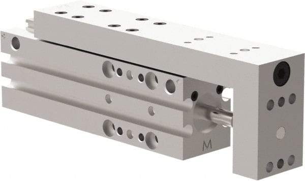 De-Sta-Co - 25mm Stroke, 0.4331" Shaft Diam, Double-Acting Cylinder, Pneumatic Slide - 102mm Long x 20mm Wide, Buna-N Seal, Ball Bearing, Series DLM - Industrial Tool & Supply