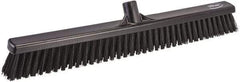 Vikan - 24.5" Combo Duty Polyester Push Broom - 2-3/4" Bristle Length, Plastic Block, European Threaded Handle Connection, Handle Sold Separately - Industrial Tool & Supply