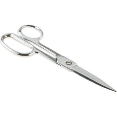 Heritage Cutlery - 3" LOC, 9-1/8" OAL Chrome Plated Heavy Duty Scissors/Shears - Left Hand, Metal Straight Handle - Industrial Tool & Supply