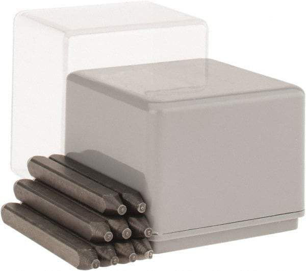 C.H. Hanson - 9 Piece, 1/32" Character Steel Stamp Set - Figures, Heavy Duty - Industrial Tool & Supply