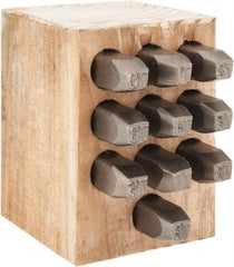 C.H. Hanson - 10 Piece, 1/4" Character Steel Stamp Set - Double Digit Figures, Double Digits - Industrial Tool & Supply