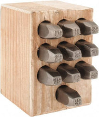 C.H. Hanson - 10 Piece, 1/4" Character Steel Stamp Set - Double Digit Figures, Double Digits - Industrial Tool & Supply