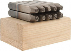 C.H. Hanson - 10 Piece, 3/16" Character Steel Stamp Set - Double Digit Figures, Double Digits - Industrial Tool & Supply