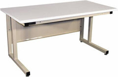 Proline - 60 Wide x 30" Deep x 30" High, Static Dissipative Workbench - Fixed Legs With Adjustable Height Glides, Beige - Industrial Tool & Supply