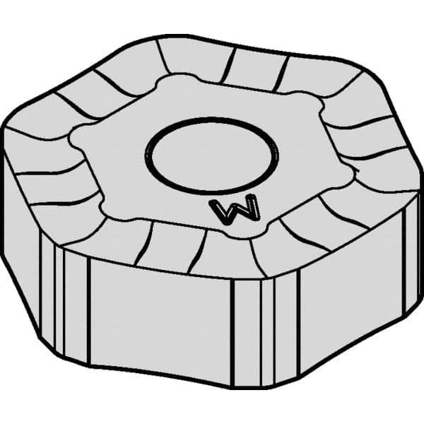 Kennametal - HNHX53 GE Grade KCK15 Carbide Milling Insert - TiN/TiCN/Al2O3 Finish, 0.219" Thick, 0.638" Inscribed Circle, 3/64" Corner Radius - Industrial Tool & Supply