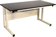 Proline - 60 Wide x 30" Deep x 30" High, Epoxy Resin Workbench - Fixed Legs With Adjustable Height Glides, Beige - Industrial Tool & Supply