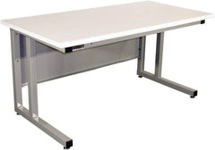 Proline - 60 Wide x 30" Deep x 30" High, Static Dissipative Workbench - Fixed Legs With Adjustable Height Glides, Gray - Industrial Tool & Supply