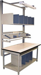 Proline - 72 Wide x 30" Deep x 36" High, Static Dissipative Workbench - Adjustable Height Legs, Gray - Industrial Tool & Supply