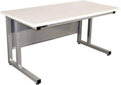 Proline - 72 Wide x 30" Deep x 30" High, Plastic Laminate Workbench - Fixed Legs With Adjustable Height Glides, Gray - Industrial Tool & Supply