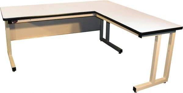 Proline - 72 Wide x 30" Deep x 30" High, Static Dissipative Workbench - Fixed Legs With Adjustable Height Glides, Beige - Industrial Tool & Supply