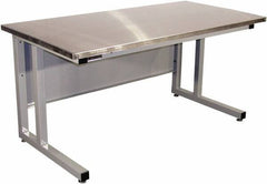 Proline - 72 Wide x 30" Deep x 30" High, Stainless Steel Workbench - Fixed Legs With Adjustable Height Glides, Gray - Industrial Tool & Supply
