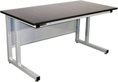 Proline - 72 Wide x 30" Deep x 30" High, Chem-Guard Workbench - Fixed Legs With Adjustable Height Glides, Gray - Industrial Tool & Supply