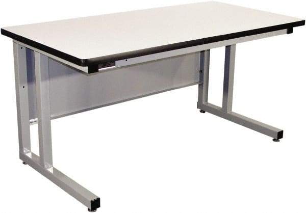 Proline - 60 Wide x 30" Deep x 30" High, Static Dissipative Workbench - Fixed Legs With Adjustable Height Glides, Gray - Industrial Tool & Supply