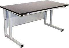 Proline - 60 Wide x 30" Deep x 30" High, Epoxy Resin Workbench - Fixed Legs With Adjustable Height Glides, Gray - Industrial Tool & Supply