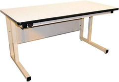 Proline - 60 Wide x 30" Deep x 30" High, Plastic Laminate Workbench - Fixed Legs With Adjustable Height Glides, Beige - Industrial Tool & Supply