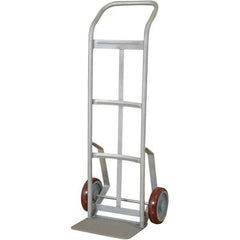 Wesco Industrial Products - 600 Lb Capacity 48" OAH Hand Truck - 7-1/2 x 14" Base Plate, Swept Back, Continuous Handle, Stainless Steel, Polyurethane Wheels - Industrial Tool & Supply