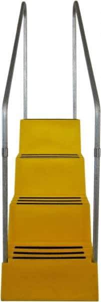 Diversified Plastics - 4 Steps, 6' 1-1/2"' High, Polypropylene Step Stand - 500 Lb Load Capacity, 22" Base Width - Industrial Tool & Supply