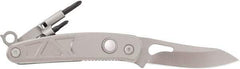 Coast Cutlery - 3" Blade, 7.2" OAL, Partially Serrated Multi-Blade Knife - 4.2" Closed Length, Stainless Steel - Industrial Tool & Supply