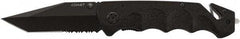 Coast Cutlery - 3-1/4" Blade, 8.12" OAL, Partially Serrated Multi-Blade Knife - 4.87" Closed Length, Aluminum - Industrial Tool & Supply