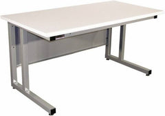 Proline - 72 Wide x 30" Deep x 30" High, Static Dissipative Workbench - Fixed Legs With Adjustable Height Glides, Gray - Industrial Tool & Supply