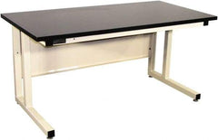 Proline - 60 Wide x 30" Deep x 30" High, Chem-Guard Workbench - Fixed Legs With Adjustable Height Glides, Beige - Industrial Tool & Supply