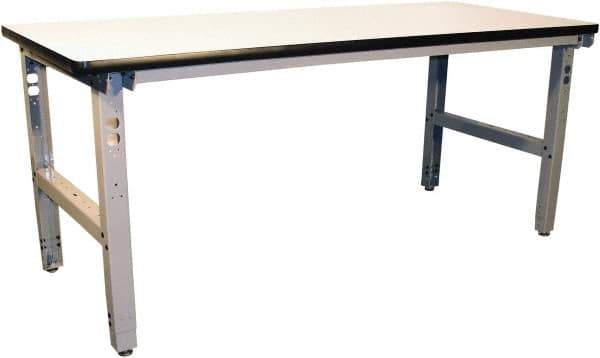 Proline - 72 Wide x 36" Deep x 36" High, Static Dissipative Workbench - Adjustable Height Legs, Gray - Industrial Tool & Supply